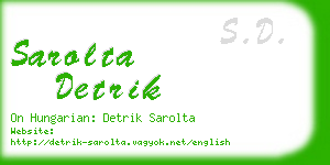 sarolta detrik business card